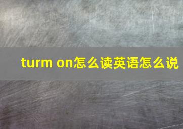 turm on怎么读英语怎么说